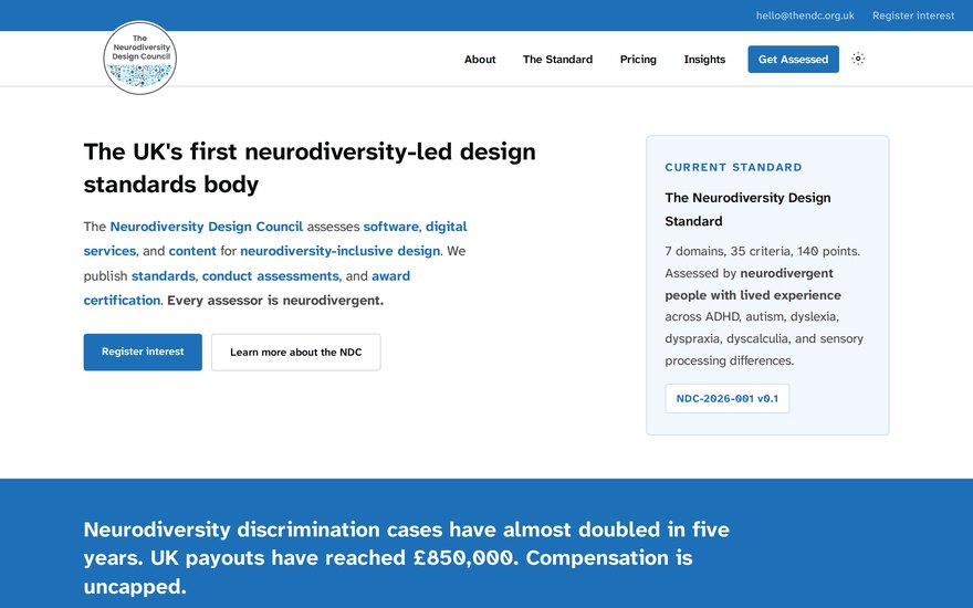 The Neurodiversity Design Council website